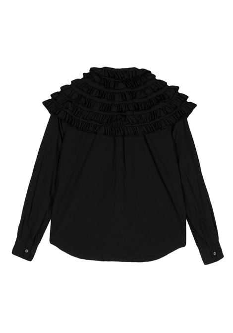 Camicia a maniche lunghe con ruches in nero di Comme Des Garçons - donna COMME DES GARCONS COMME DES GARCONS | RMB0091